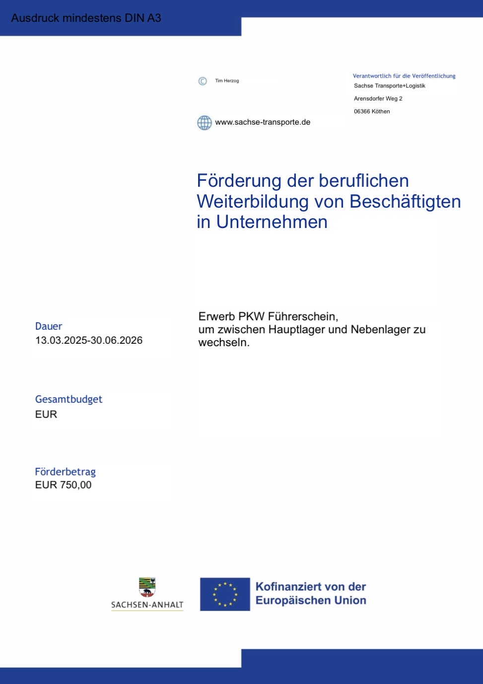 Förderung der beruflichen Weiterbildung von Beschäftigten